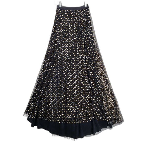 Alyce Paris Dresses & Skirts - Alyce Paris Skirt Women XS Black Gold Star Tulle Maxi Witchy Goth Whimsygoth
